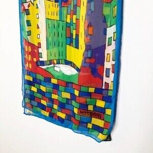 MISSONI Silk Colorful City Scarf 